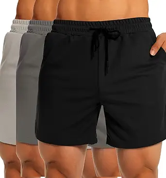 CNRUWE Mens Workout Running Shorts Lightweight Breathable Gym Athletic Shorts 5 inch Inseam Short Men with Zipper Pockets