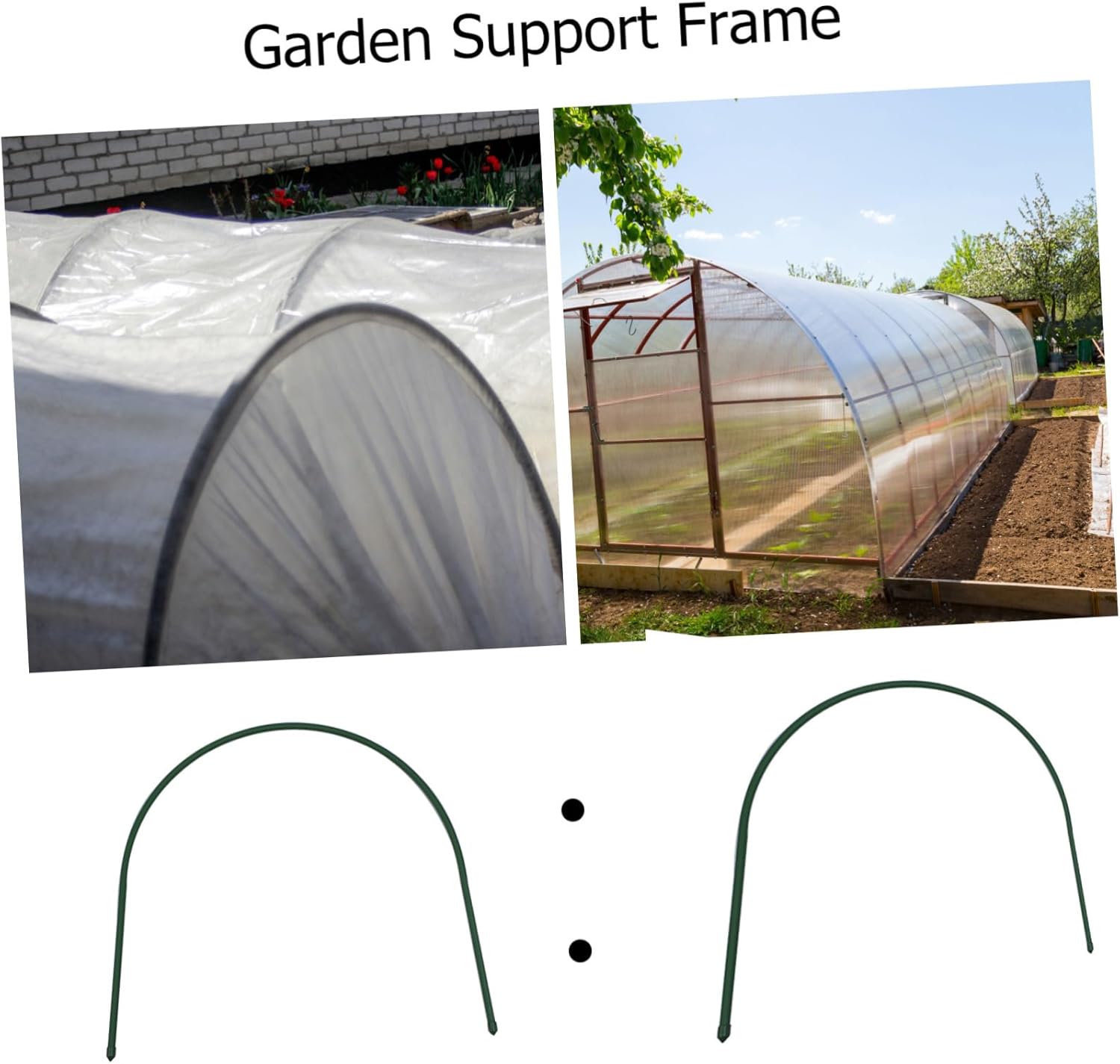 10pcs Coated Curved Plant Shed Support Frame Garden Support Stakes for Outdoor Plant Cover Greenhouse Hoops Arch-Shape Flower Frame