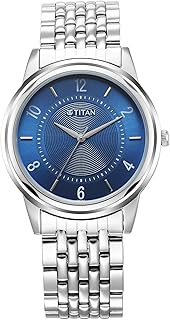 Titan Titan Karishma Zing Quartz Analog Blue Dial Silver Stainless Steel Strap Watch for Men - 1638SM02