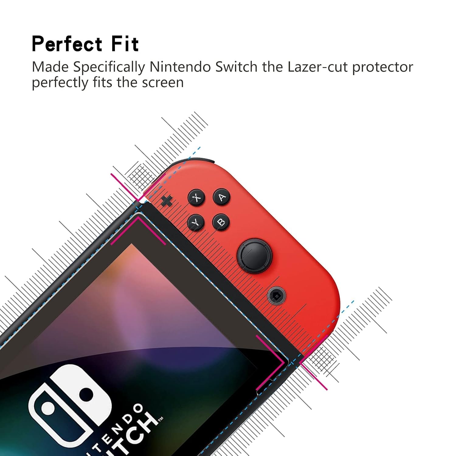 Screen Protector for Nintendo Switch 2017,2 Pack Tempered Glass Film,Ultra Clear Bubble Free… : Video Games