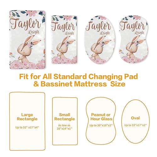 Miniatura 3 de Juego de fundas para cambiador personalizadas, tejido de jersey, cómodo, acogedor, ultra suave, unisex, con nombre personalizado, para bebés, niños