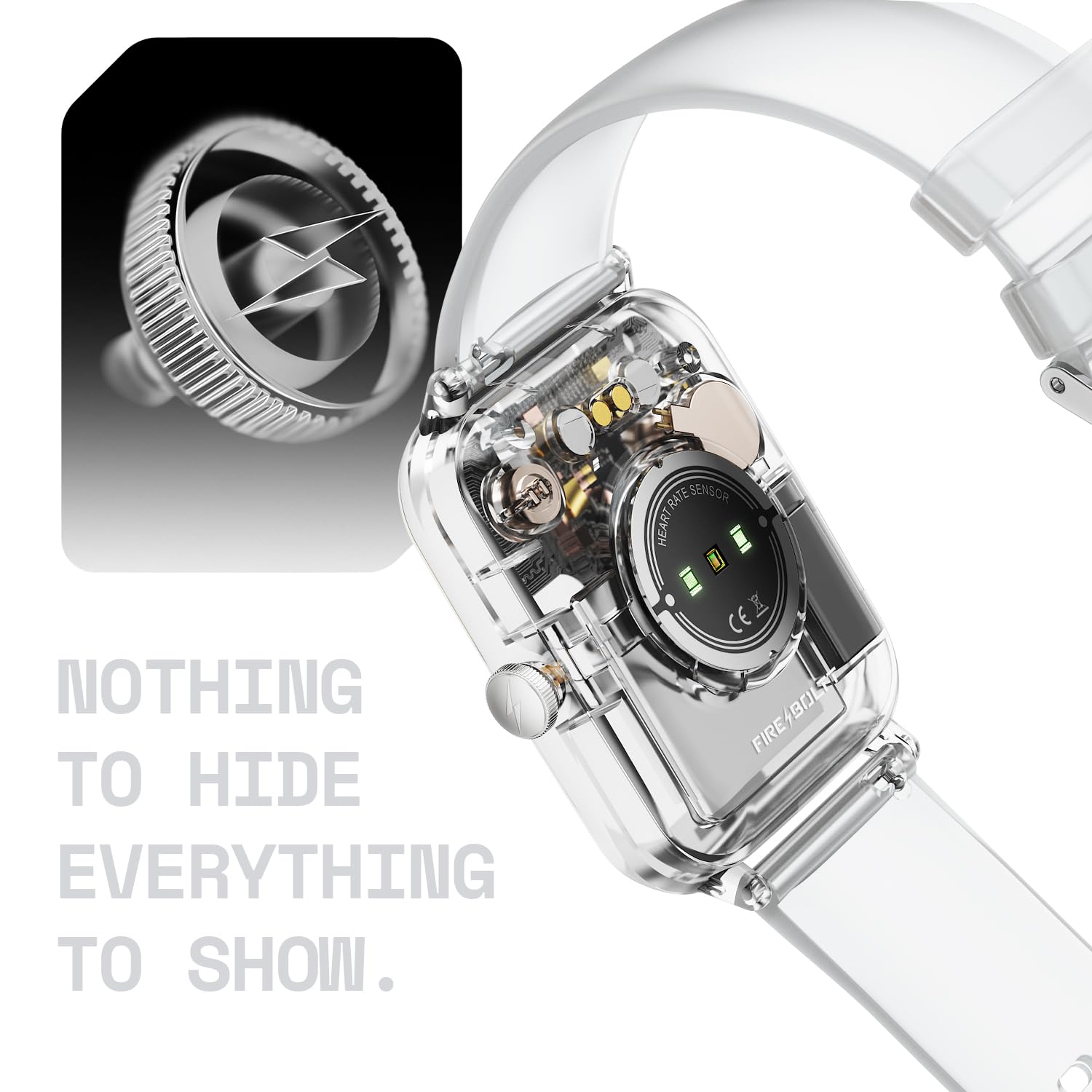Fire-Boltt Ninja Phantom Smart Watch 1.83” Display, Transparent Clear Body Design, Bluetooth Calling, 120+ Sports Modes, Voice Assistant, AI Outfit Watch Face Smartwatch for Men & Women Stealth White — Amazon image 6