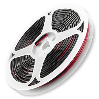22AWG 0.35mm 2 Core Cable 10M Red Black Low Voltage Wire