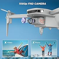 Vista 3 de Drone cuadricóptero plegable FPV 1080P con cámara, para adultos, niños, principiantes, giros 3D, retención de altitud, modo sin cabeza, 2