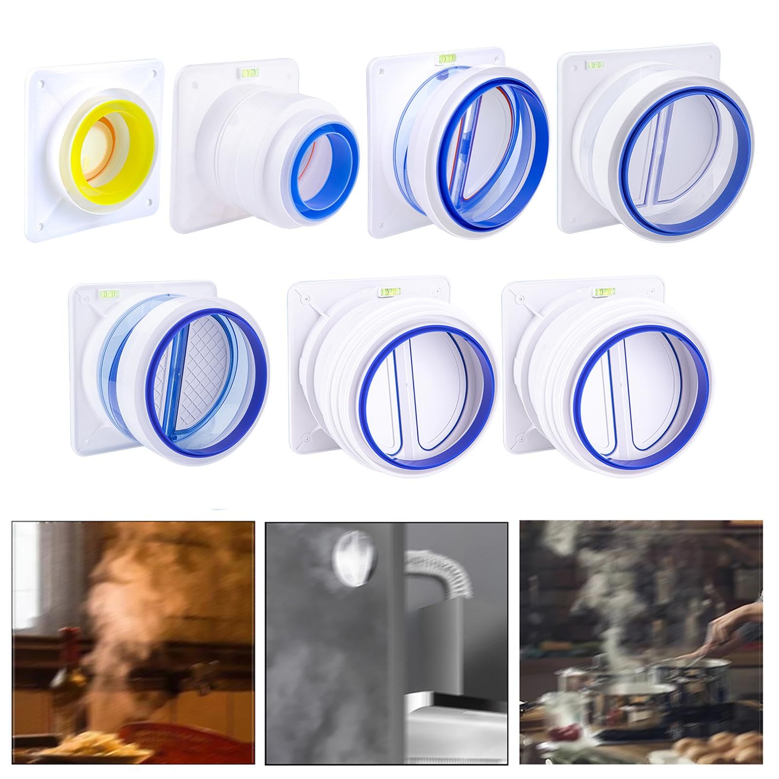 CALANDIS® Backdraft Damper Draft Blockers Vent Kitchen Flue Check Valve for Range Hoods Small Style A | 1 Backdraft Damper