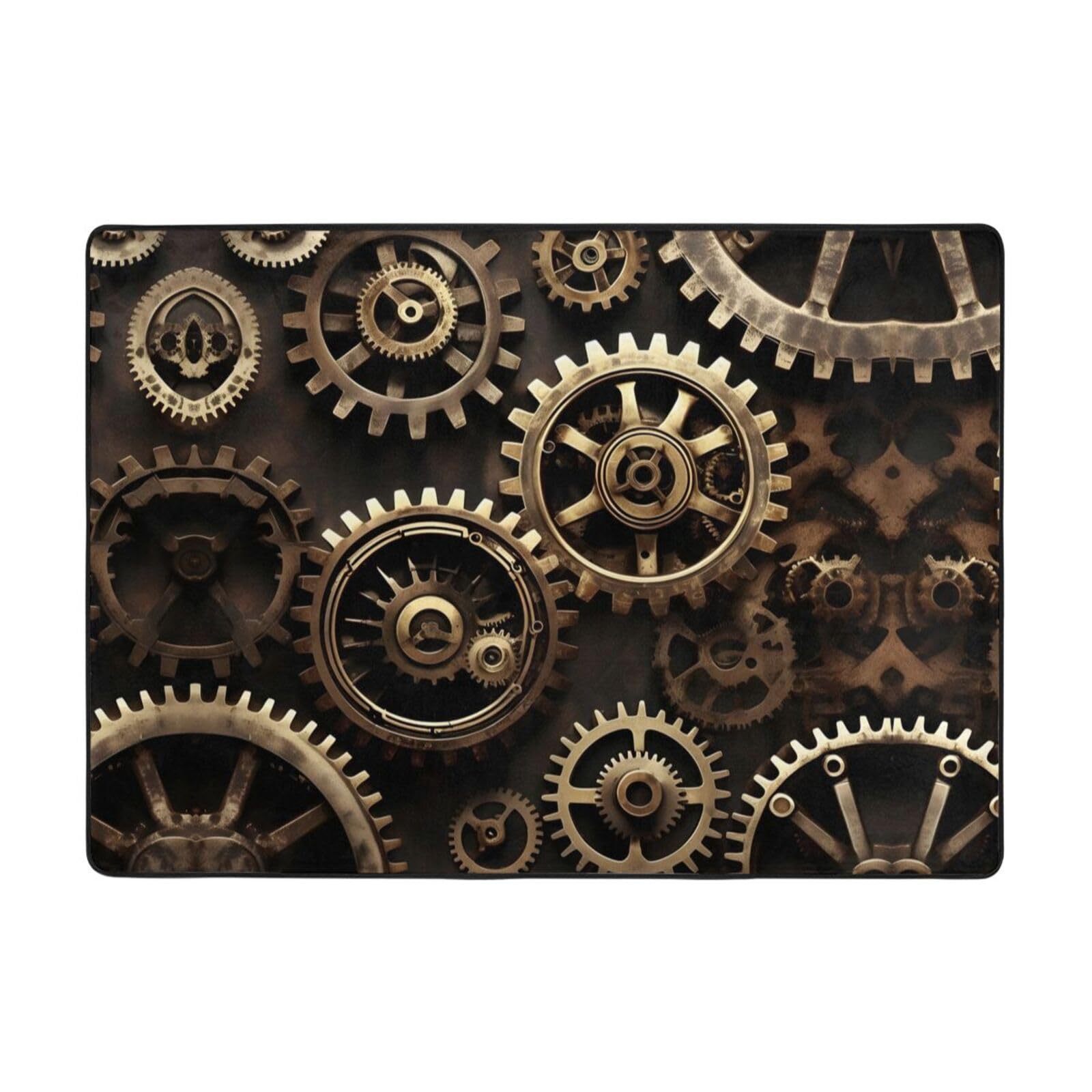 Tapis doux Steampunk lavable avec technologie antidérapante pour un entretien facile