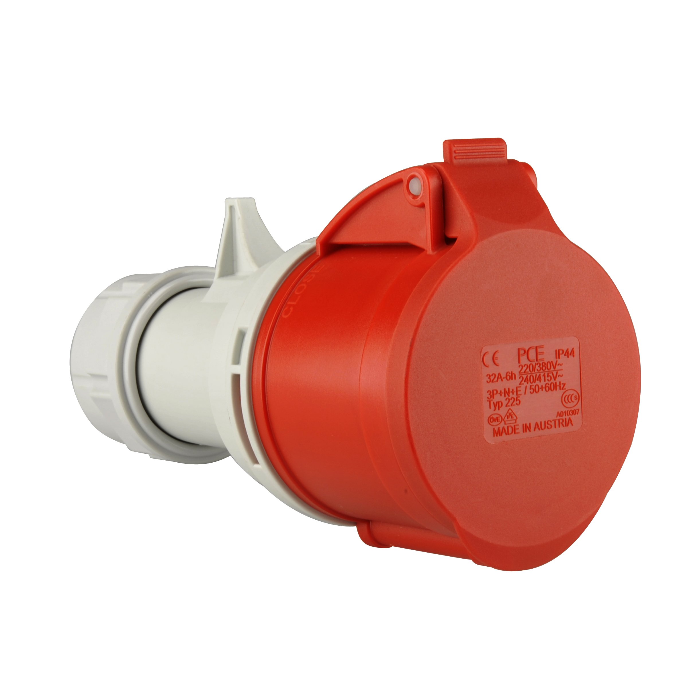 Unitec 40580L - Presa CEE 32A, singola, colore rosso