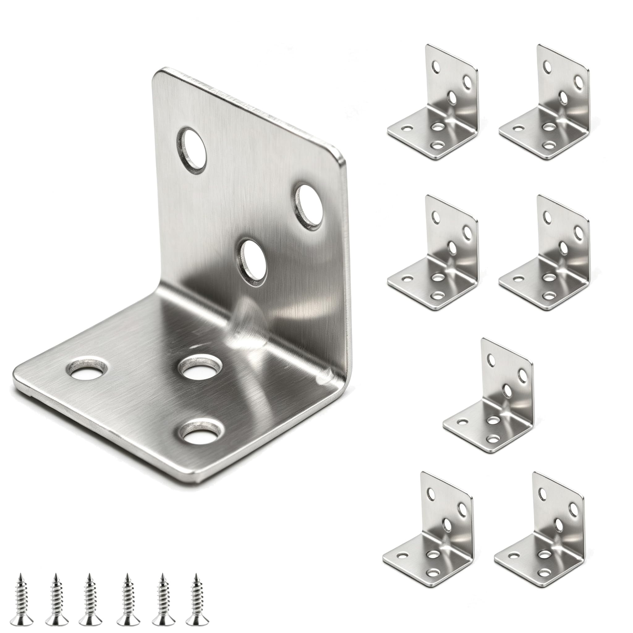 LC LICTOP Shelf Support Corner Brace Stainless Steel for Wood Mounting Heavy Duty Angle Code Right Angle 1.5x1.2x0.06 Inch 8pcs Metal Braces-image-23
