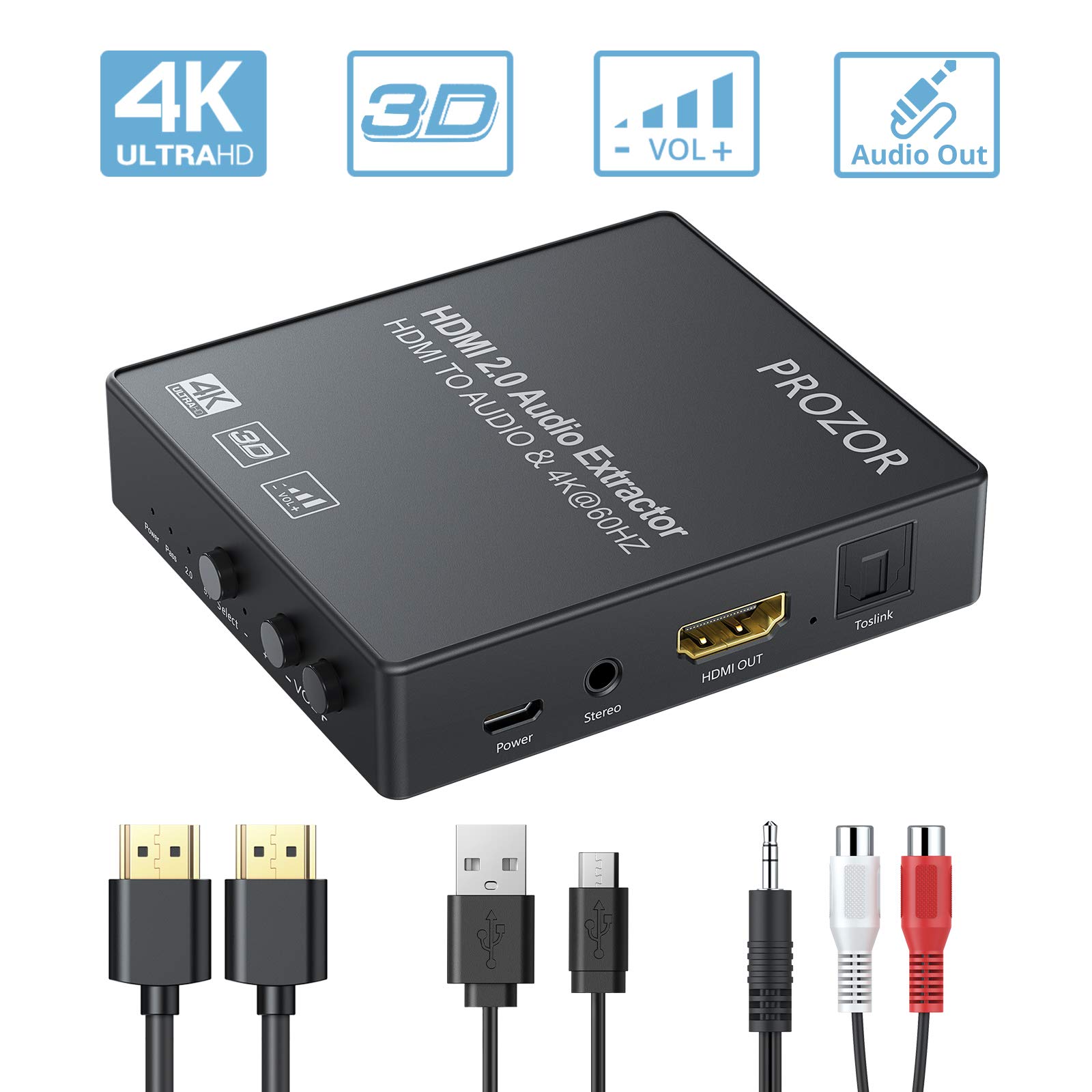 即購入OK⭕️PROZOR HDMIオーディオエクストラクター PROZOR HDMIオーディオエクストラクター 4K@30Hz - メルカリ