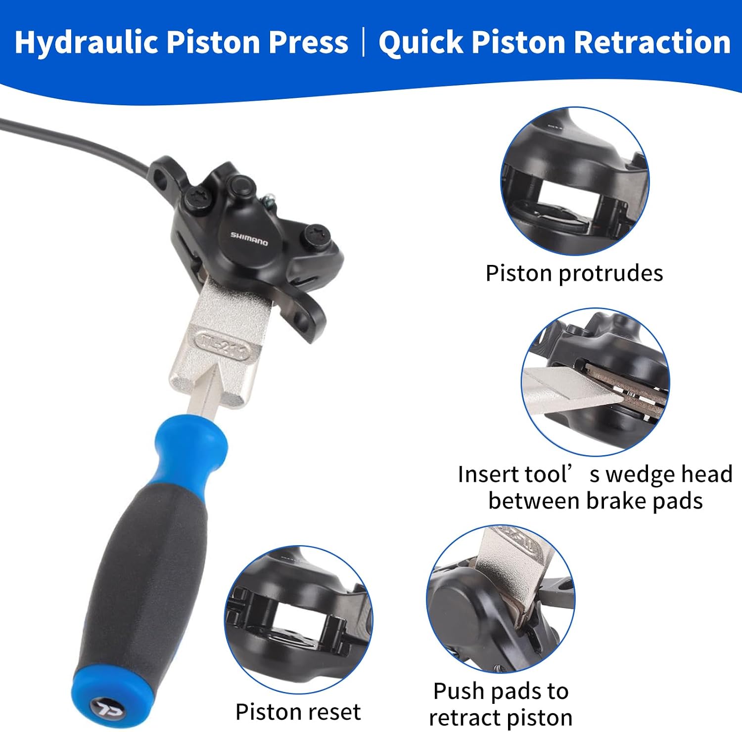 6-in-1 Bike Maintenance Kit Disc Brake Caliper Piston Press Tool | for Mountain Bikes & MTB Includes Hydraulic Brake Caliper Piston Press, Rotor Truing Fork, Disc Brake Gap Regulator