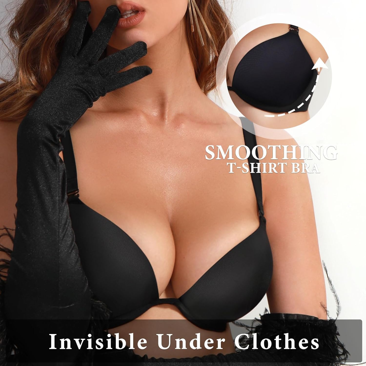 Women's Push Up Padded Bra Seamless T-Shirt Underwire Plunge Bra Add One Cup - Image 3