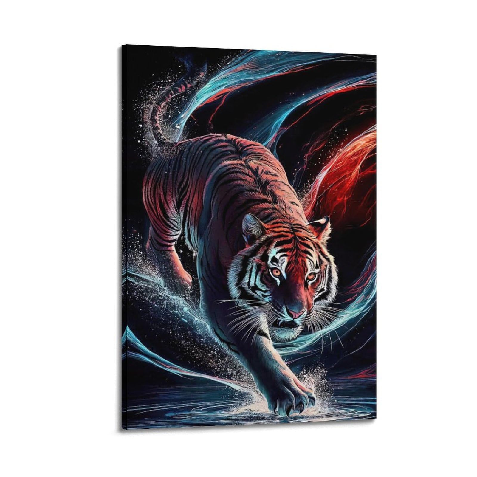 WPHSFX Animal Poster Tiger by The River Poster Decorative Painting Canvas Wall Posters And Art Picture Print Modern Family Bedroom Decor Posters 24x36inch(60x90cm)