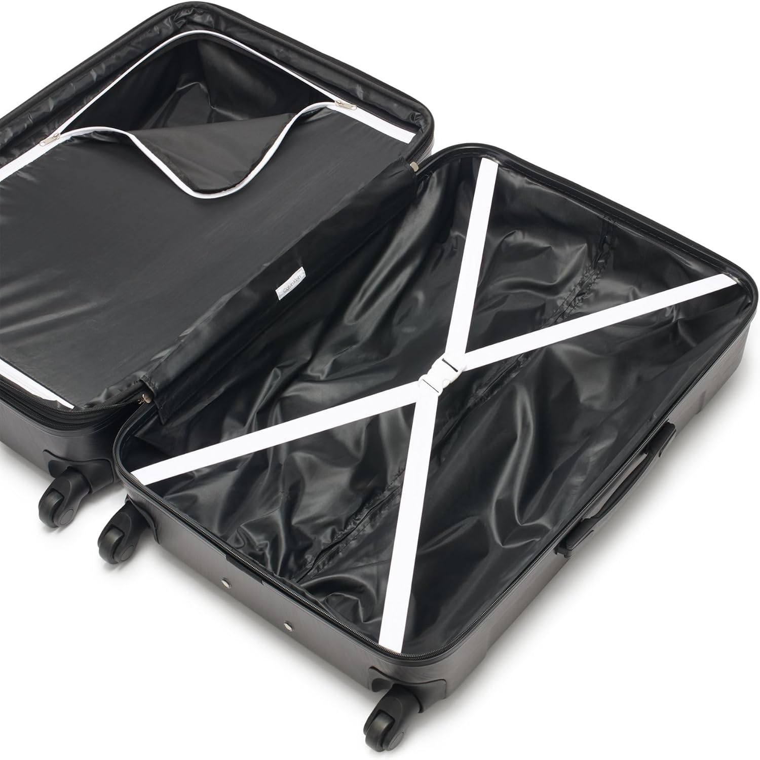 Calvin Klein Women's Hard Side Upright Luggage Spinner Light Weight Suitcase, Black, Large - Image 6
