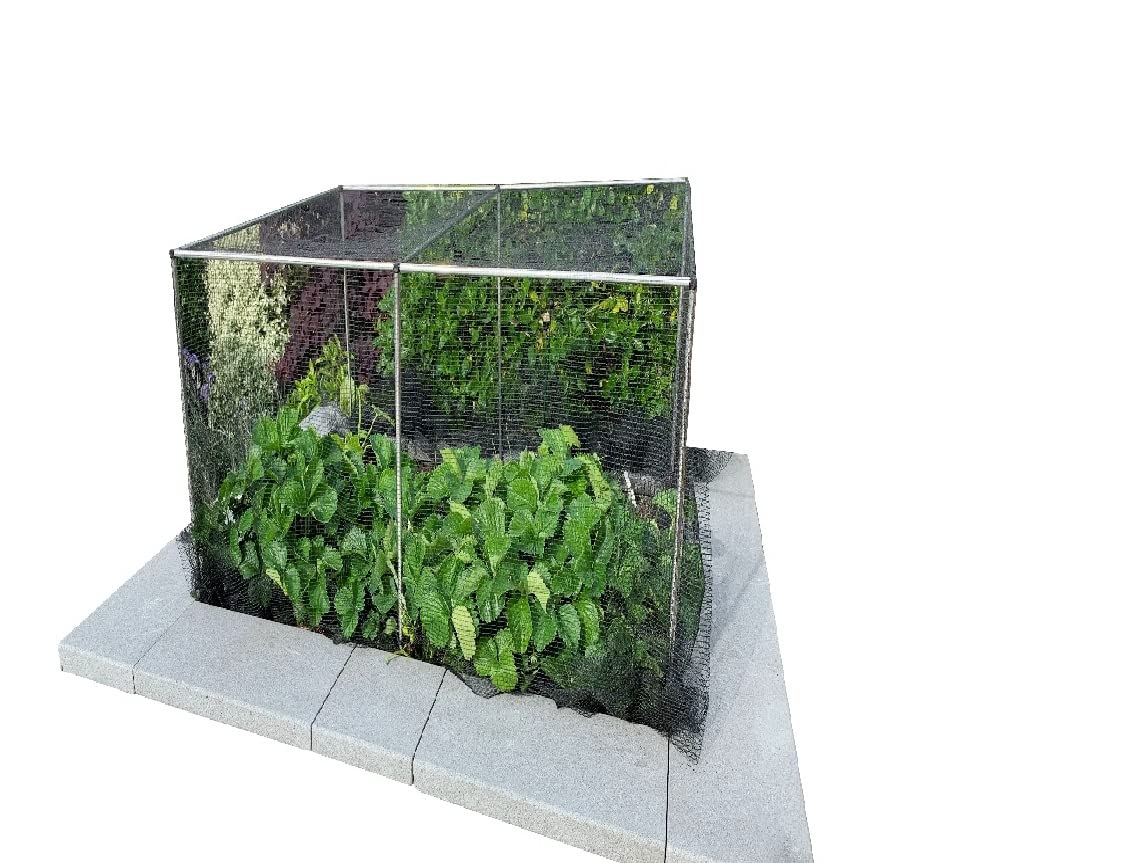 Heavy Duty Cage 1.2m Erected Height, Choice of Different Width, Length and Protection Cover Protect from Birds, Insects and Mammals (1.5m wide x 3m long Green Soft Butterfly) — image 1