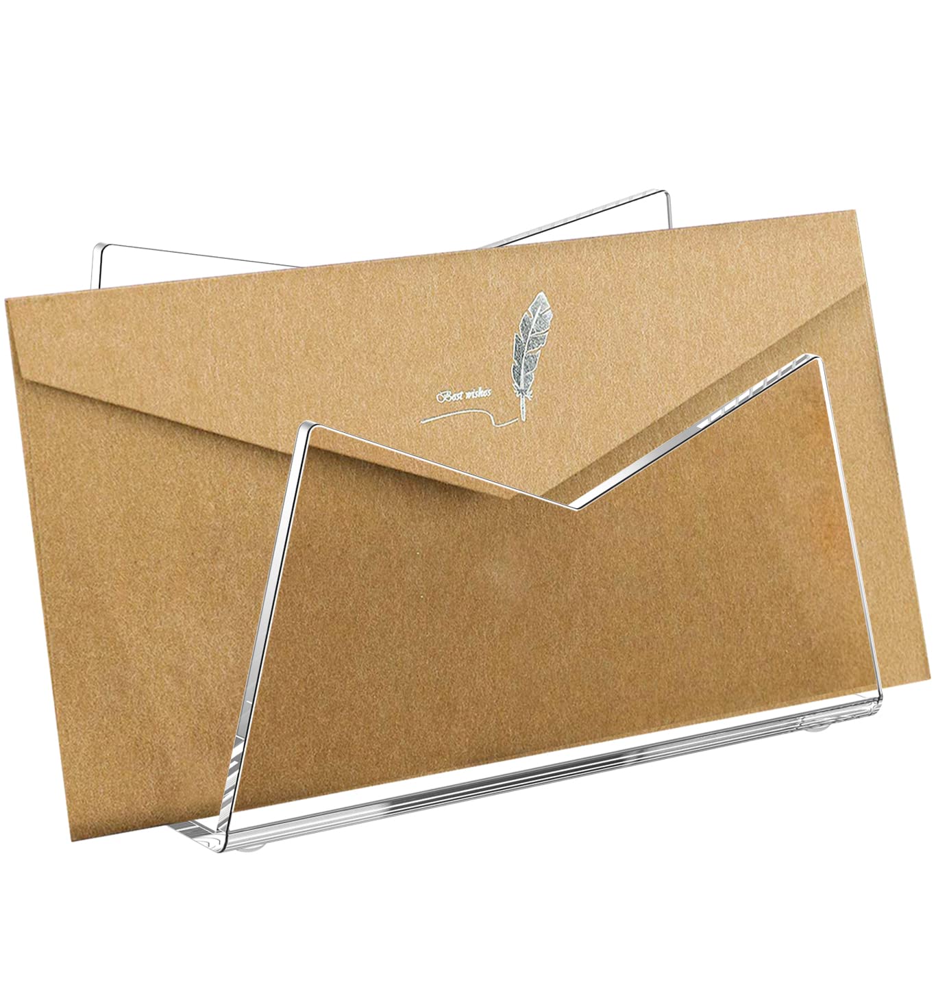 Envelope Rack Divider Clear Desktop Letter Holder Mail Holder Organizer Countertop Acrylic ...