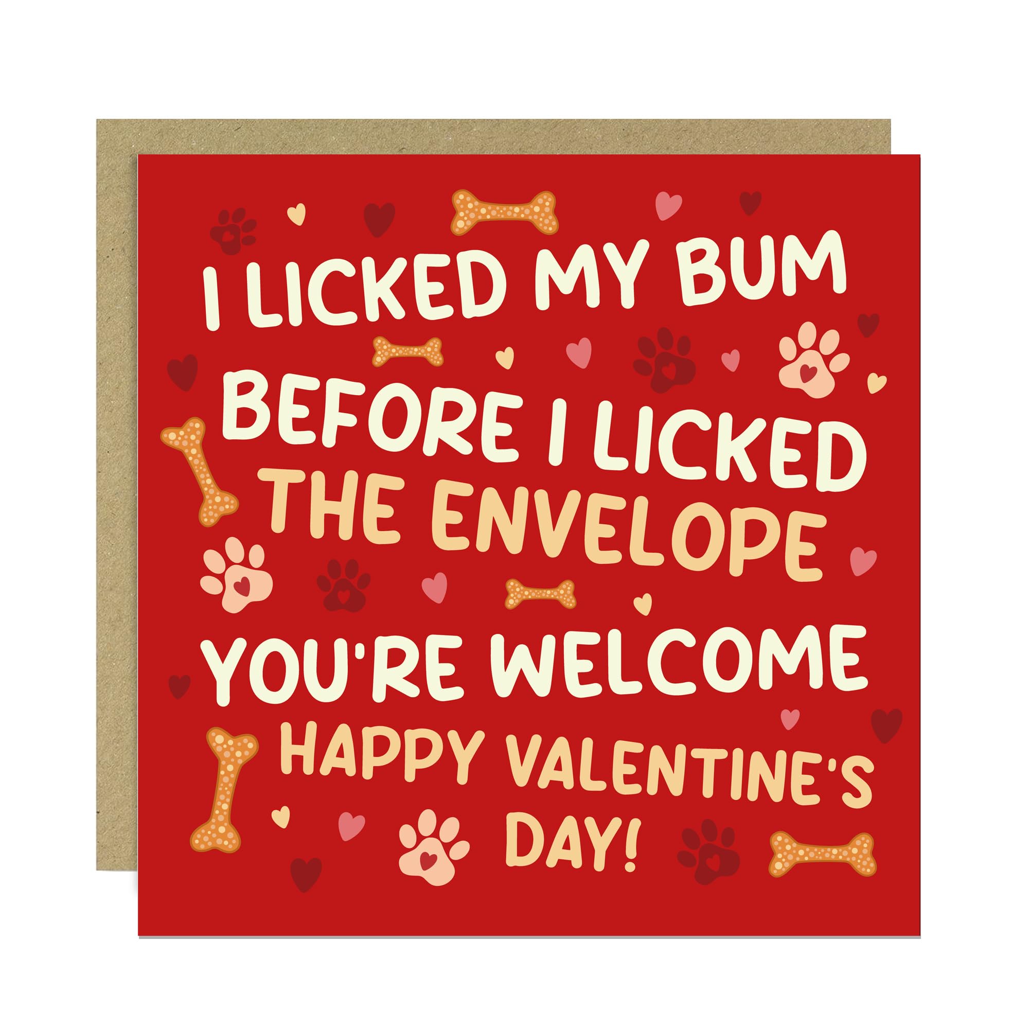 RED OCEAN Funny Valentine's Day Card From The Dog Amusing Valentines Card For Pet Owner - Fur Baby Gift For Dog Mum, Dad, Wife, Husband, Girlfriend, Boyfriend - Hilarious Cards For Dogs Parents