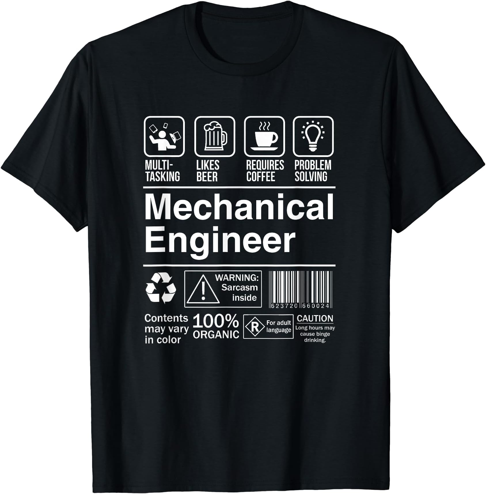 Mechanical Engineer Product Label Funny Gift T-Shirt