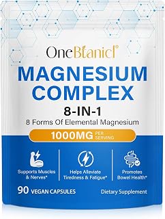 Magnesium Complex Supplement 1000mg with Magnesium Glycinate, Citrate & Malate, Supports Muscle Relaxation, Sleep & Energy, Non-GMO, Gluten Free, Vegan 90 Capsules
