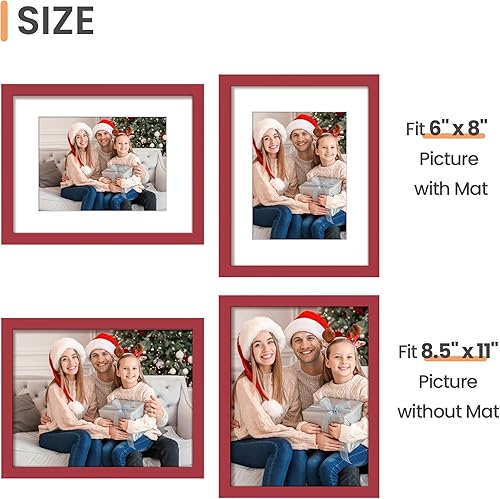 Vista 564 de upsimples - Portarretratos de 8.5 x 11 pulgadas, para fotos de 6 x 8 pulgadas con paspartú o de 8.5 x 11 pulgadas sin paspartú, marcos de fotos