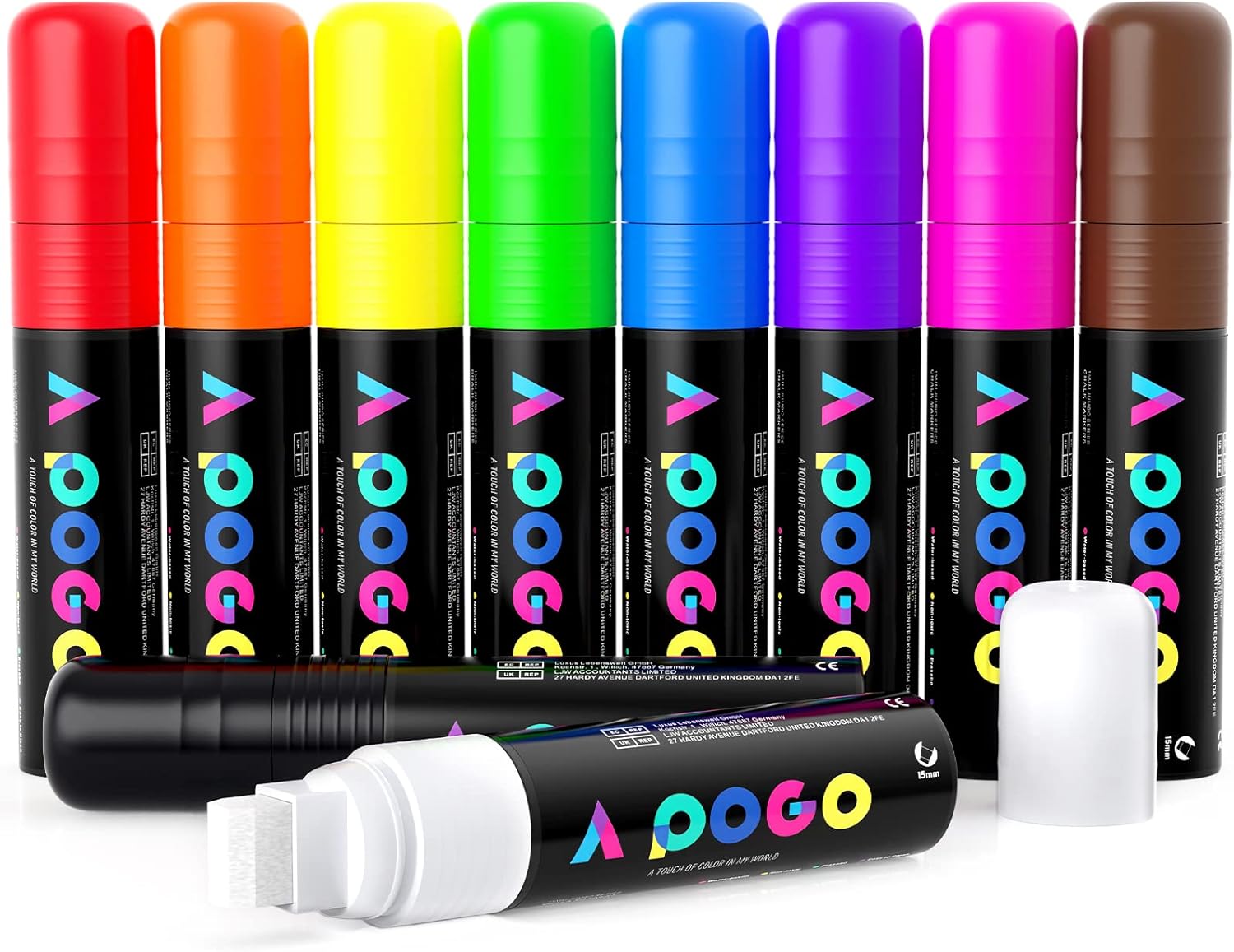 APOGO Chalk Window Markers for Glass Washable 10