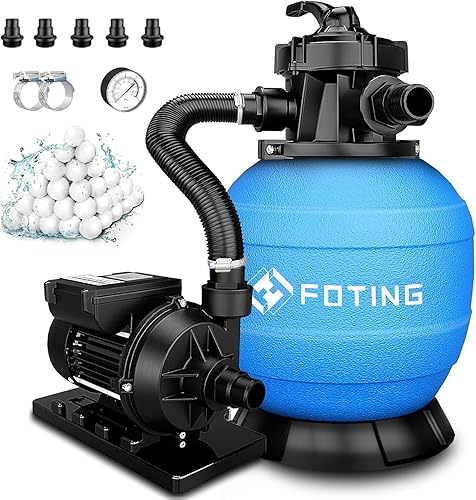 Bomba de filtro de arena de 12 pulgadas para piscina sobre el suelo con temporizador, bombas de piscina de 1/2 HP 2800 GPH sobre el suelo con