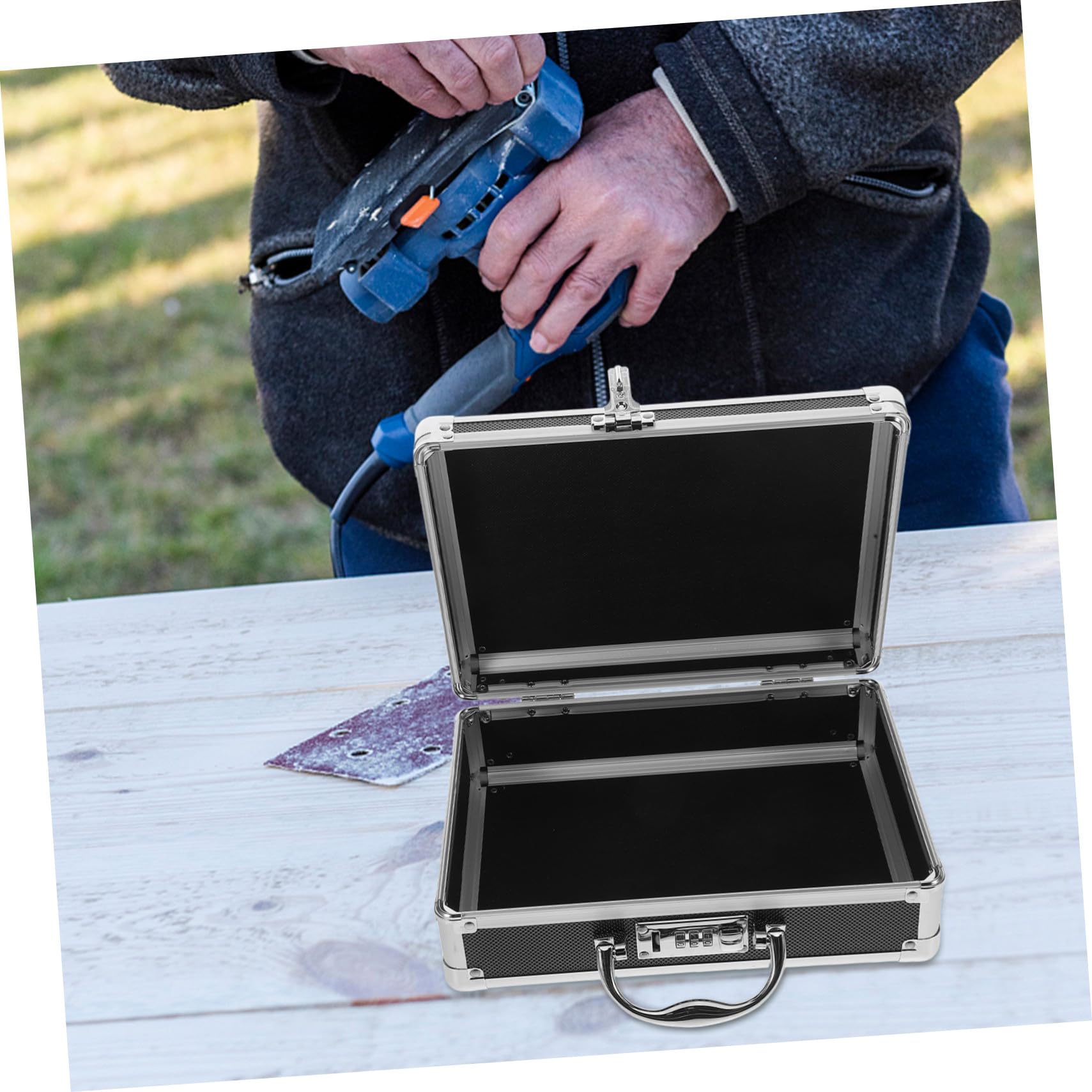 DOITOOL Boîte à Outils Aluminium avec Cadenas à Code Mallette Portable Vide pour Rangement Outils à Main Caisse Multifonction pour Bricolage et Usage Domestique
