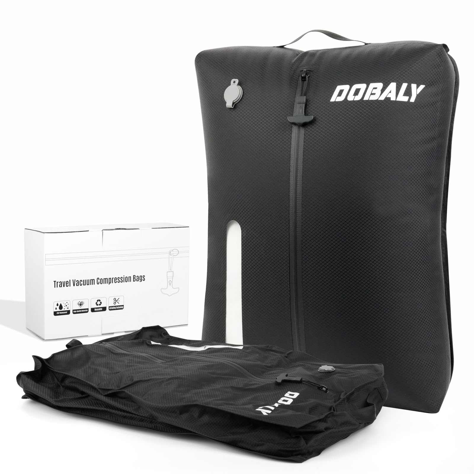 Dobaly Sacchetti Sottovuoto Professionali da Viaggio, IP67, Riutilizzabili, per Valigie e Zaini – Compatte e Durature-24L (2 Pezzi, Senza Pompa)