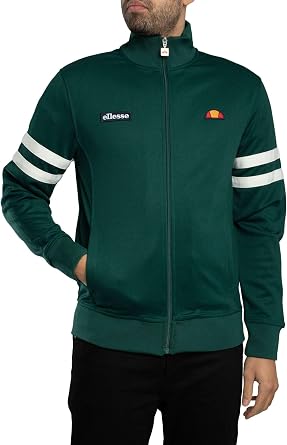 ellesse Men's Roma Track Jacket, Dark Green, L