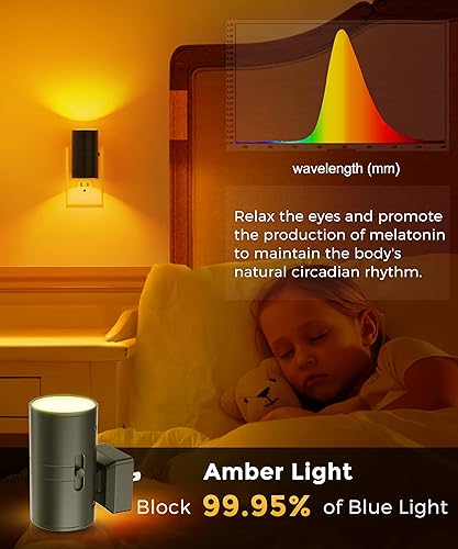 Miniatura 33 de L LOHAS LED Luz nocturna enchufable, luces nocturnas modernas enchufables a la pared, sensor de atardecer a amanecer, blanco suave 3000K, brillo