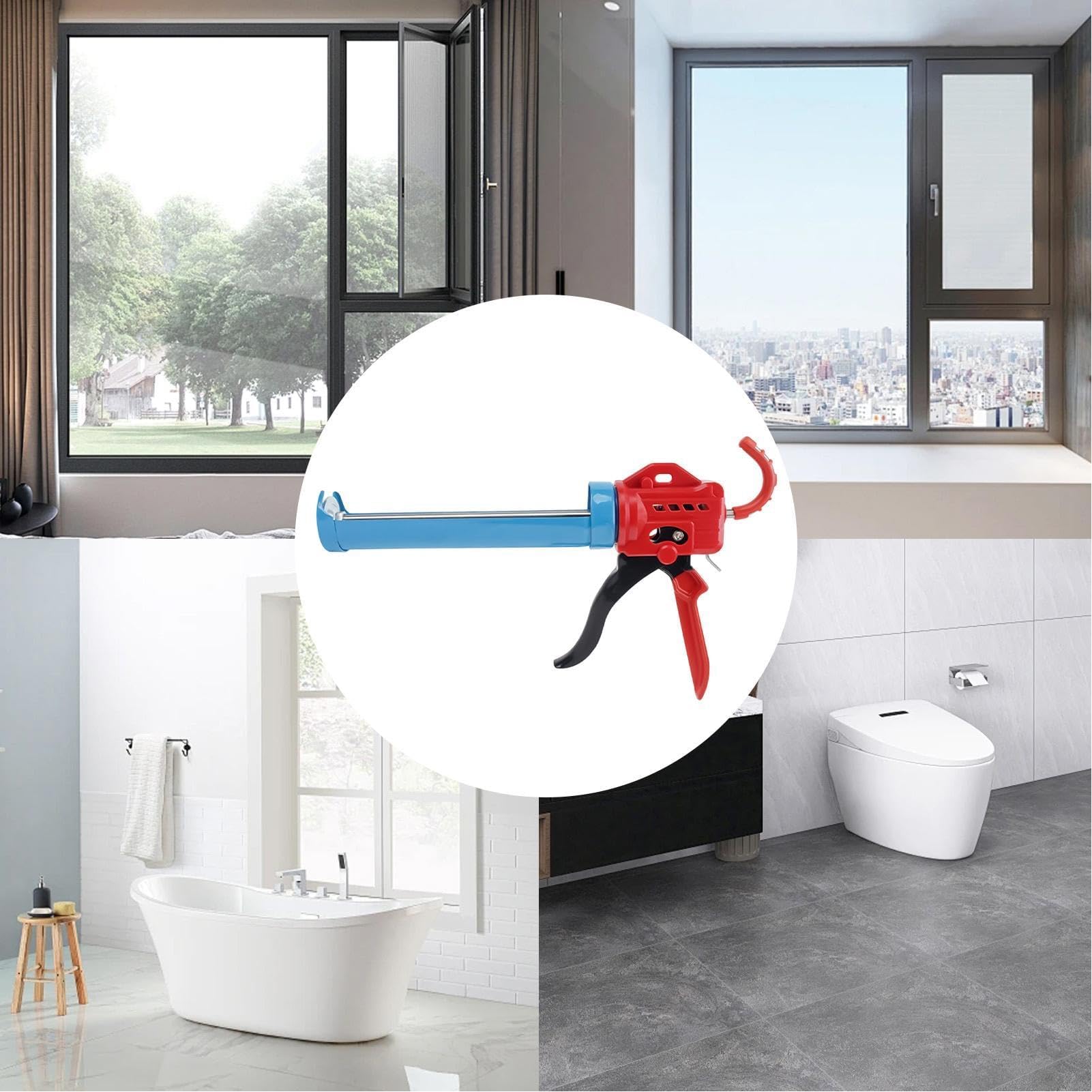 Manually Adjustable Cartridge Holder with Comfort Grip | Sealant & Grout Finishing Tool for Roofs, Walls, Joints, Glass, Mortar, Cement