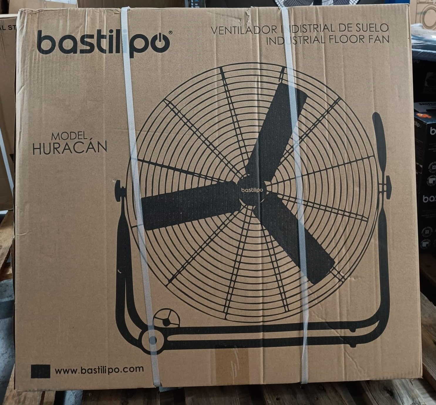 Bastilipo - Ventilateur de sol industriel ouragan 140 W, acier inoxydable, 3 vitesses, noir, efficacité énergétique G