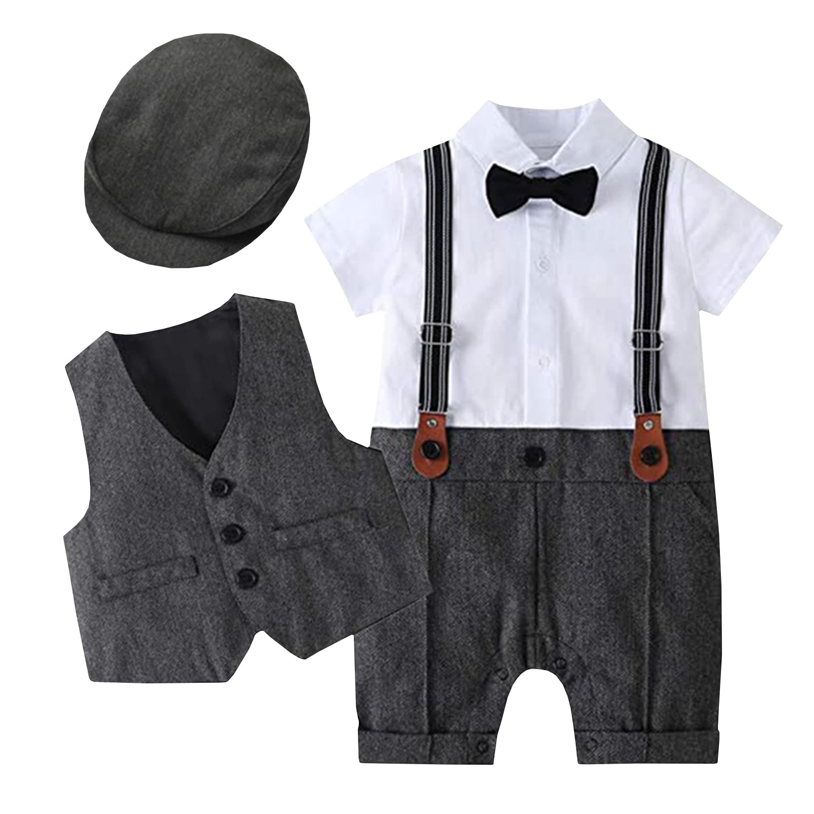 Completi da Gentiluomo per Neonato, Completi da Battesimo per Bambino Completo Elegante di Matrimonio Cerimonia Festa