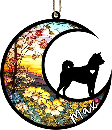 Miniatura 97 de Memorial personalizado para perro, adorno de Navidad de perro pastor alemán con nombre, razas personalizadas, atrapasador de luz para pérdida
