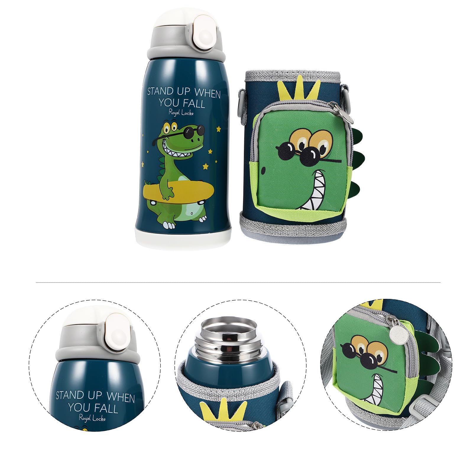 Isolierte Kindertrinkflasche 550ml aus Edelstahl mit Auslaufsicherem Deckel und Lebensmittelechtem Silikonstrohhalm Robust und Tragbar als Geschenk