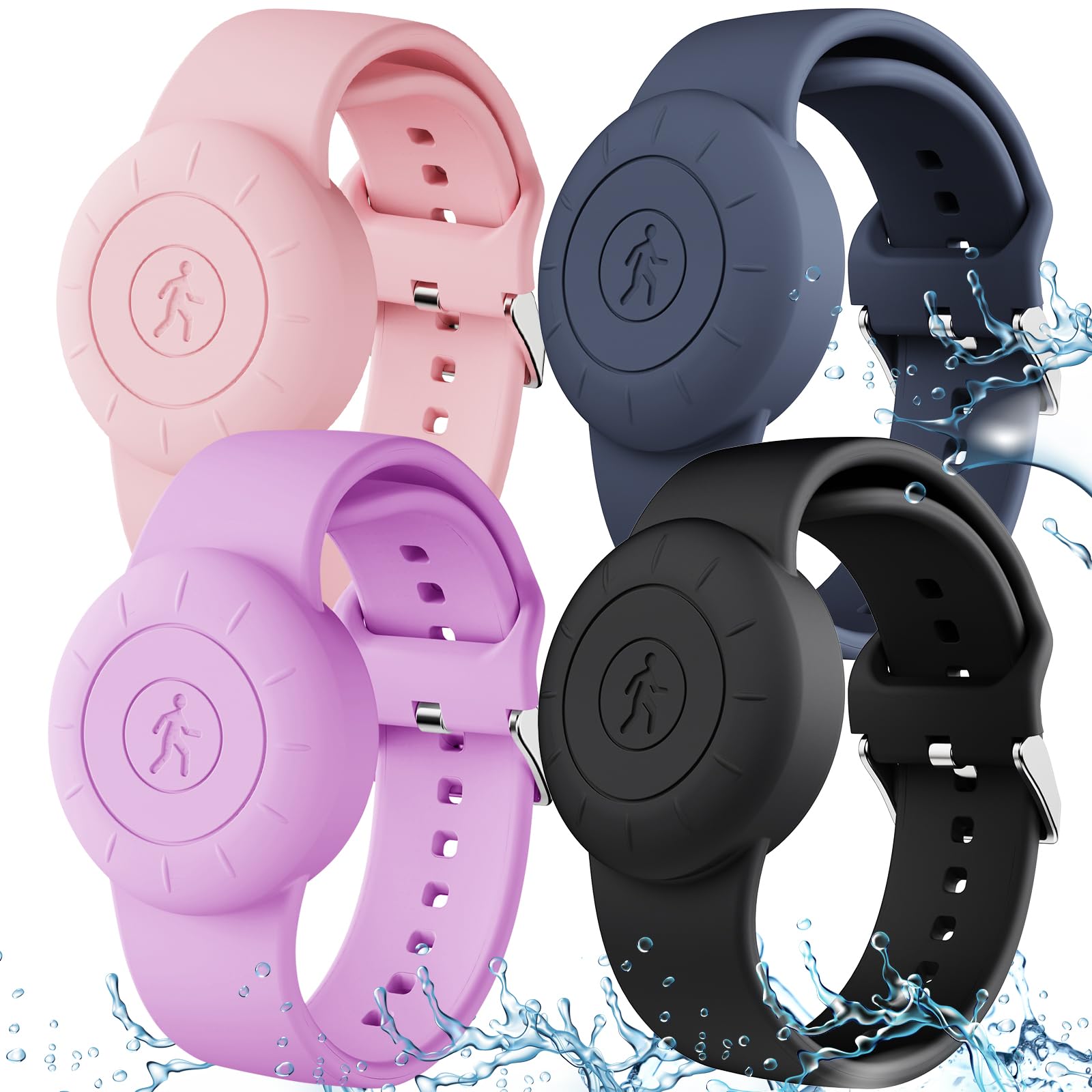 HLHGR Waterproof Kids Bracelet for AirTag, Hidden Soft Silicone Lightweight GPS Tracker Holder for Apple AirTag