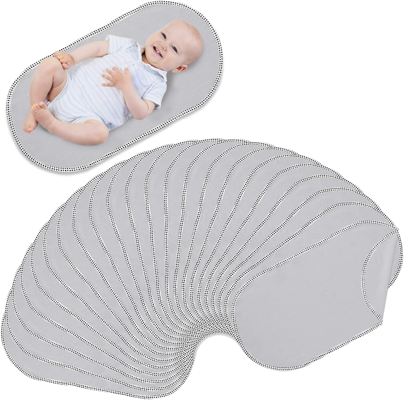 Timgle 6 Pcs 13 x 29 in Peanut Shape Changing Pad Liner