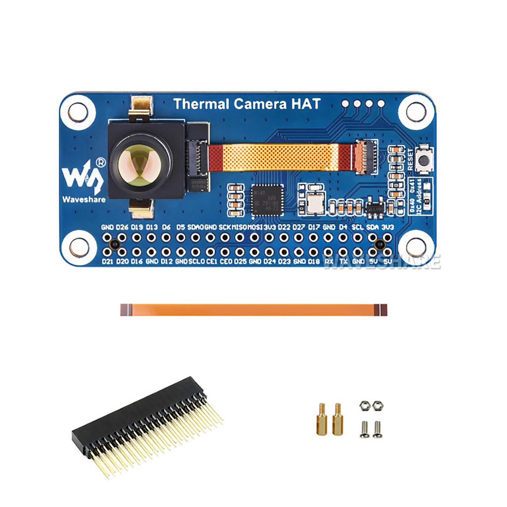 Modulo per fotocamera a infrarossi a lunga durata, compatibile con Raspberry Pi 80 × 62 pixel, 45 ° FOV, con 40 pin GPIO Header Shutter-Less Design per fotocamera Raspberry Pi IR