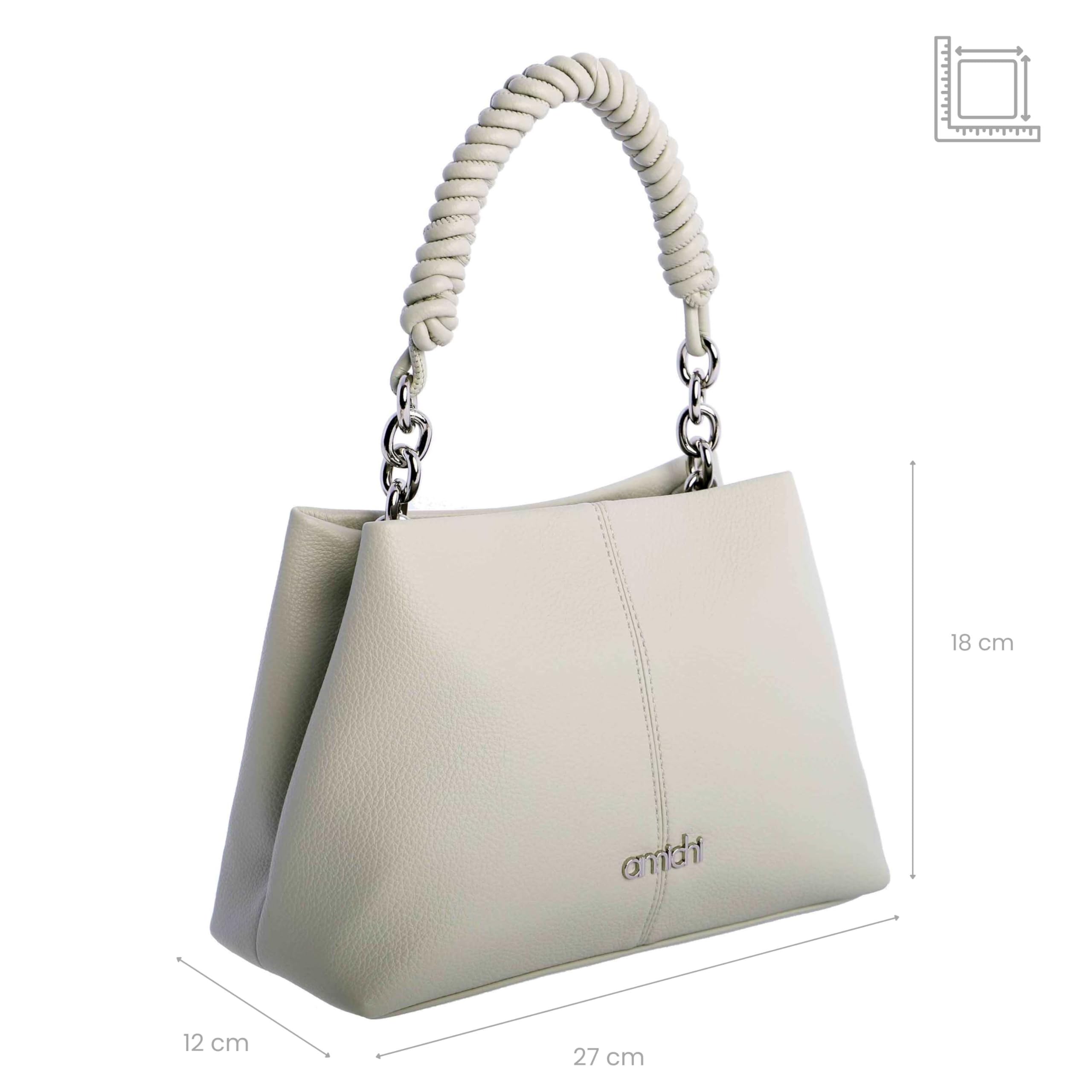 AMICHI - Bolso de mano para mujer - Estilo compacto y elegante para verano - Ideal para ciudad, paseo o eventos informales, Capri