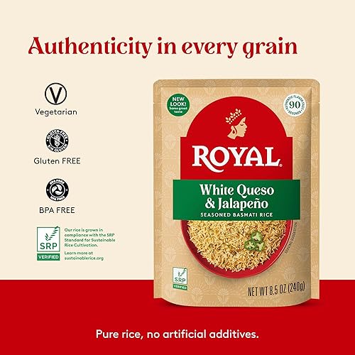 Miniatura 5 de Authentic Royal Arroz listo para calentar, queso blanco y jalapeño, 4 unidades