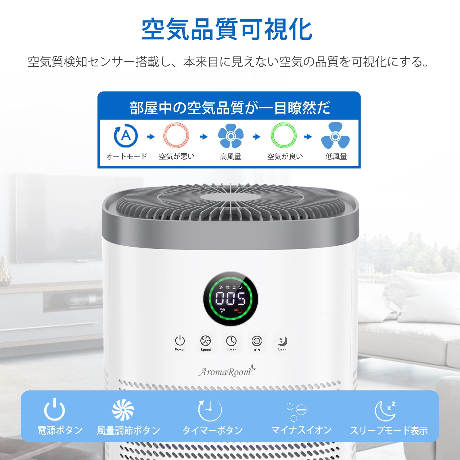 Amazon.co.jp: 空気清浄機、37畳用空気清浄機 プラズマクラスター