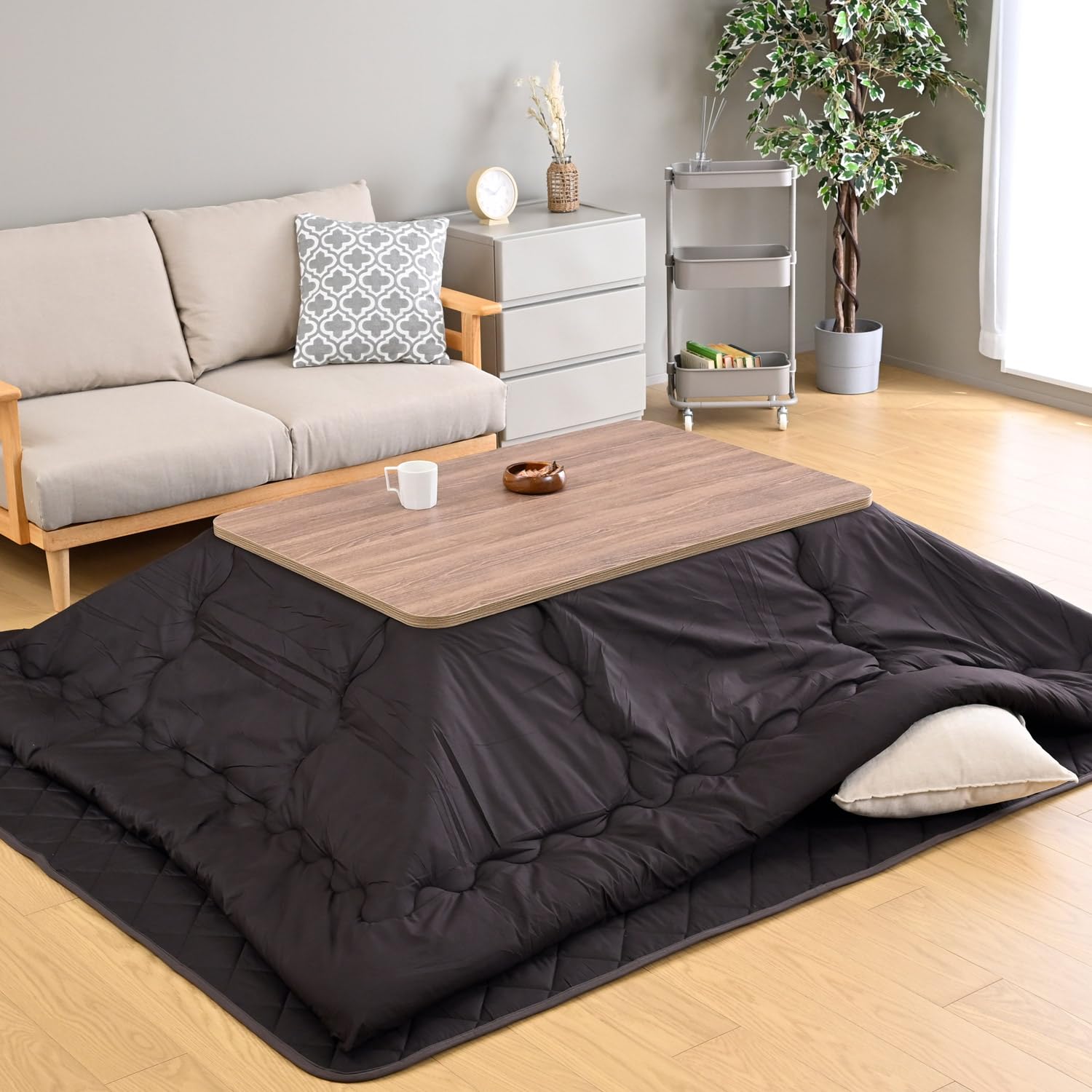 Amazon.co.jp : [山善] こたつテーブル＆こたつ掛け敷き布団 3点セット