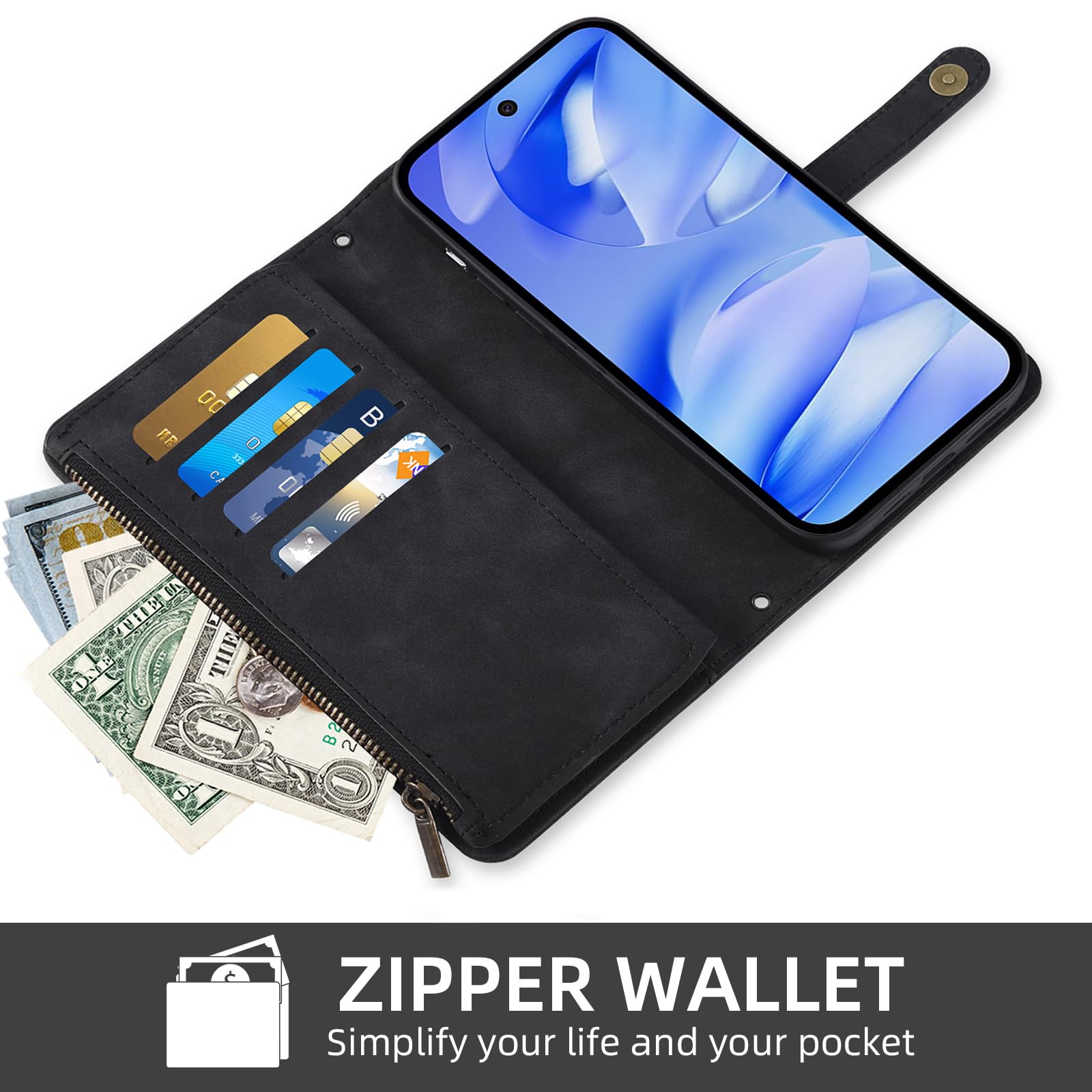 Asuwish Compatible Google Pixel 9A Wallet Case And Tempered