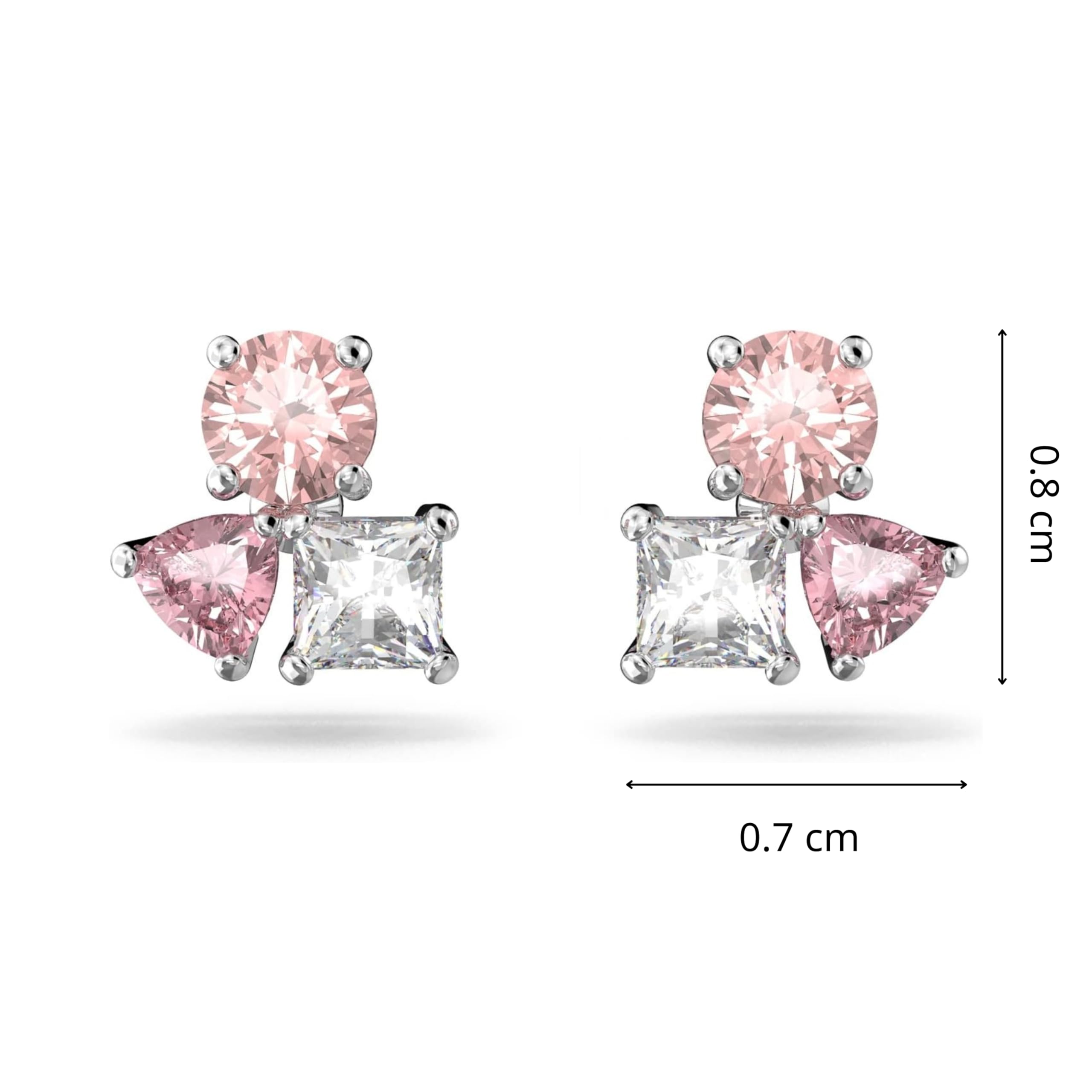 Swarovski Kolczyki zapinane na sztyft Mesmera, Szlify różnorodne, Różowe, Powłoka z rodu