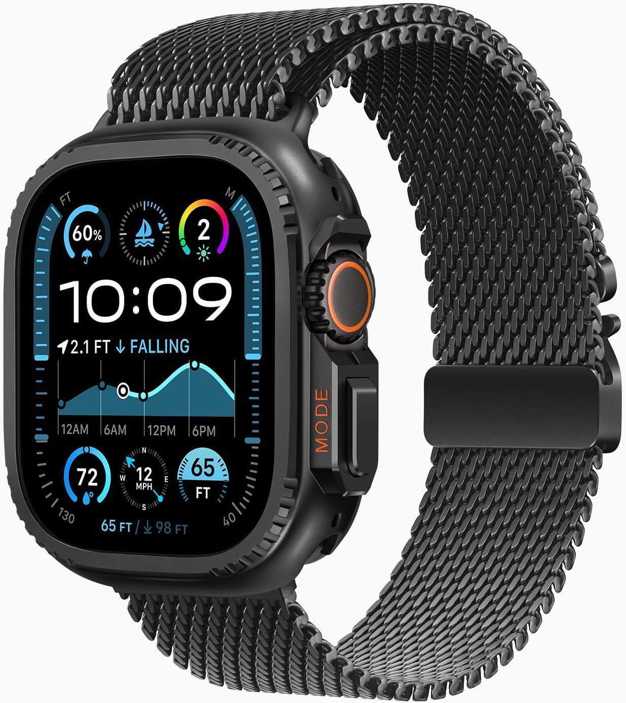 Bisikor 2 в 1 устойчивый к царапинам чехол совместимый с Apple Watch 49 мм Ultra 2 Ultra металлический защитный корпус с задней крышкой для iWatch 49 мм черный