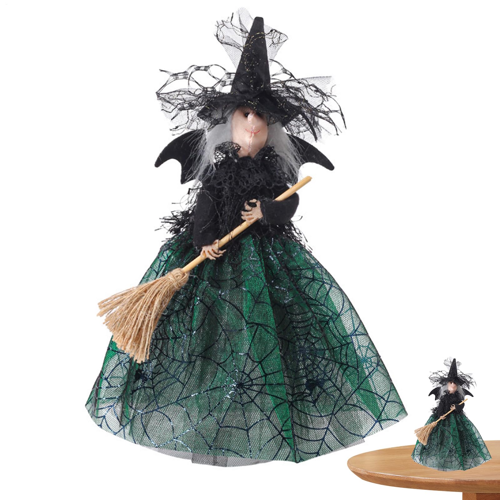 Czarna wied?ma, kolekcjonerska lalka Halloween, duch, czarownica, czubek drzewa Halloween