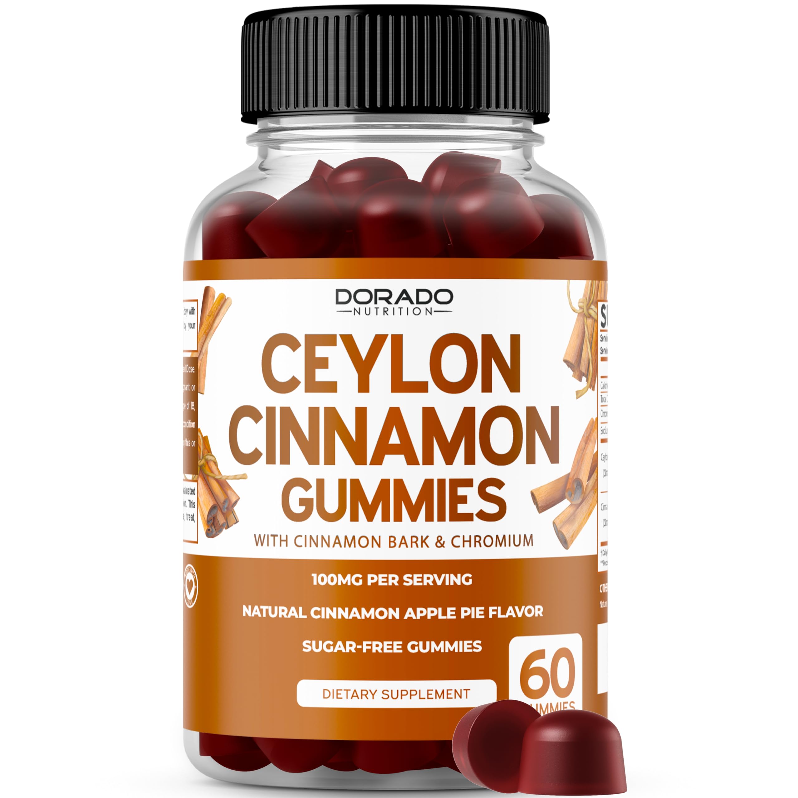 Ceylon Cinnamon Gummies 60 Count Apple Cider Vinegar Cinnamon Turmeric Berberine Ginseng for Digestion Overall Wellness Support -