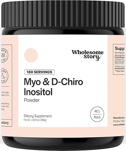 Suplemento en polvo de mio-inositol y D-Chiro inositol para mujeres  Equilibrio hormonal y apoyo saludable de la función ovárica  Vitamina B8  Gran