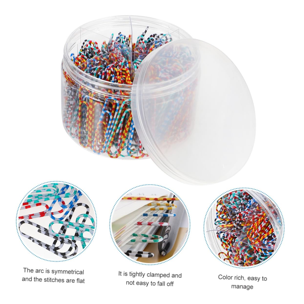 SHINEOFI 3 Set Graffetta Per Fogli Griglia Fermagli Di Carta Poli Taccuino Graffette Ideali Clip Di Tenuta Da Cucina Patata Fritta Di Grandi Dimensioni Telo Metallo Colorful 450 Pezzi * 3