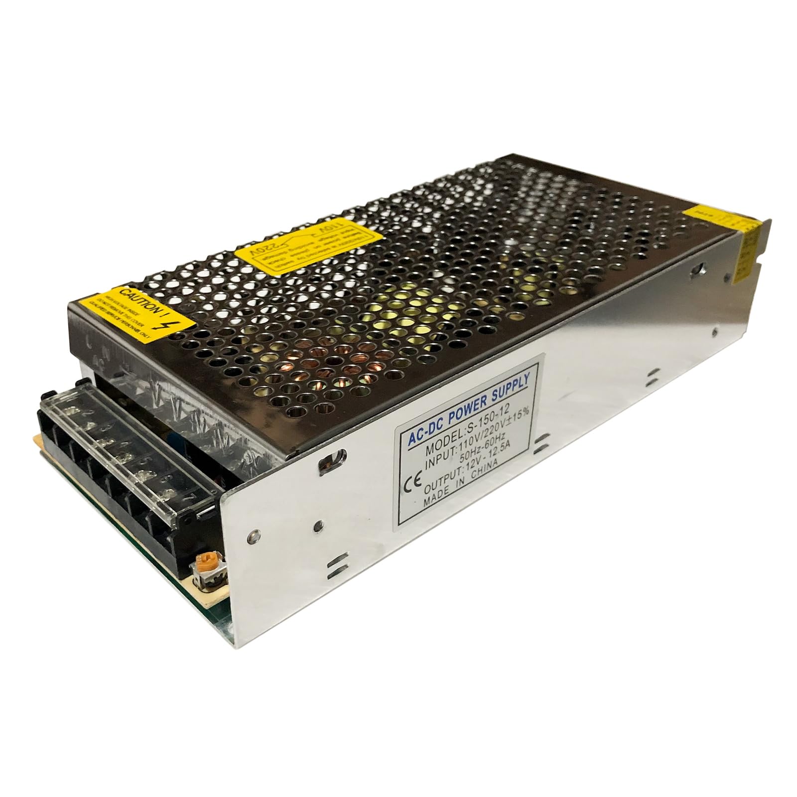 A-DIGISHUO 150W 12V 12.5A Regulated Switching Power Supply, AC 230V to DC 12V Universal Transformer LED Driver for LED Strip Light, Commercial LED Sign, Aud io Radio