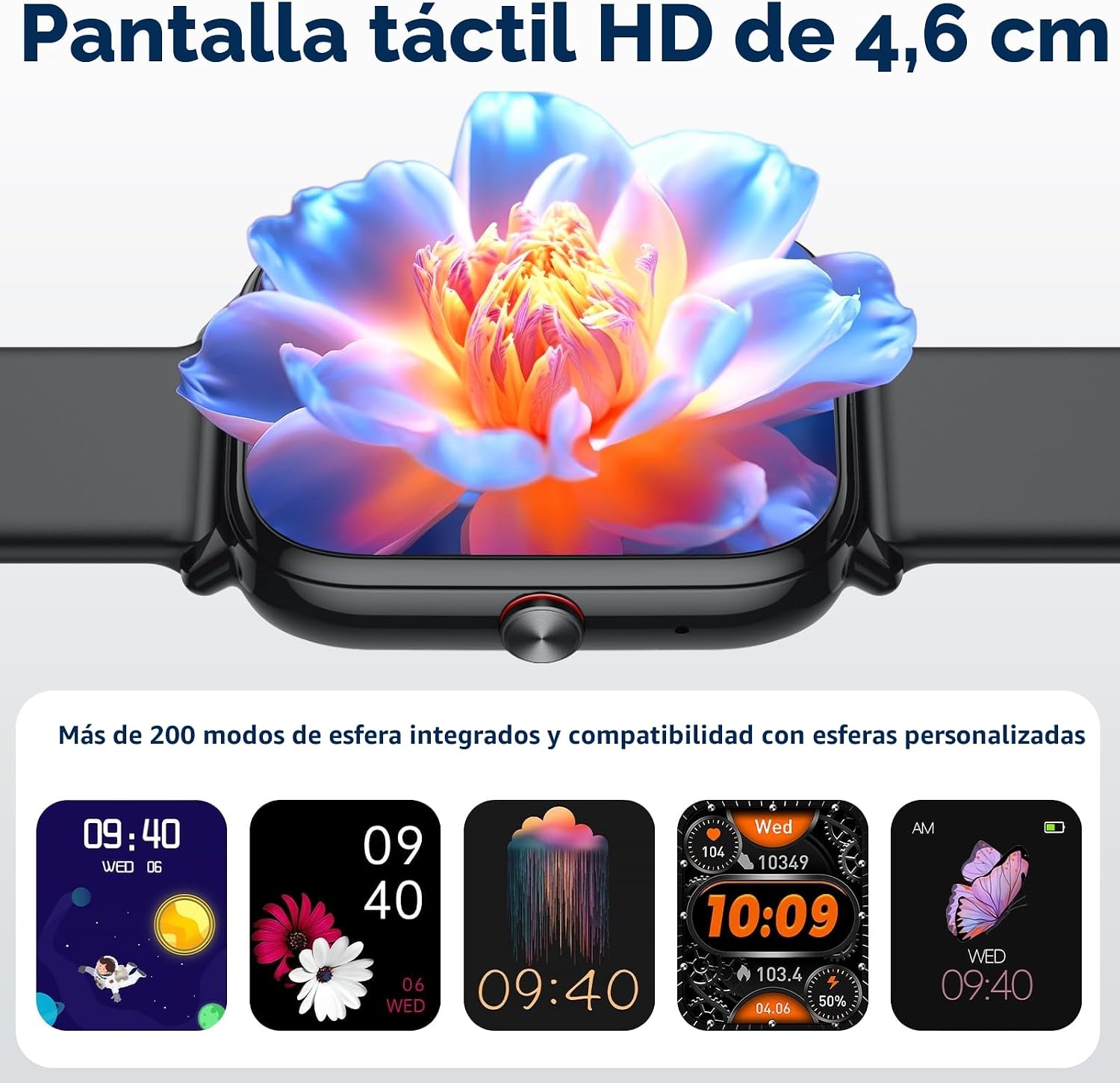 1.83″HD Reloj Inteligente Hombre Mujer, Smartwatch con Llamadas Bluetooth | Batería de 1000mAh, 20 Días Autonomía, Impermeable IP68, 110+ Modos Deportivos, Reloj Deportivo para Android/iOS 7